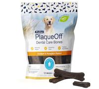 Os dentaires ProDen PlaqueOff 13 au poulet et à la citrouille pour chiens de moyenne et grande taille ; combat le tartre et la plaque dentaire ; rafraîchit l'haleine ; favorise la santé bucco-dentaire