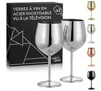 OS Oak & Steel ENGLAND Verres À Vin Élégants En Acier Inoxydable Dorés (Argent)