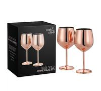 OS Oak & Steel ENGLAND Verres À Vin Élégants En Acier Inoxydable Dorés (Or Rose)
