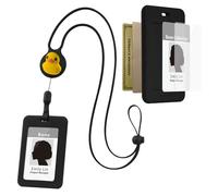 Os : porte-badge rétractable - Porte-badges d'identification avec étui fin, grande capacité, fente pour plusieurs cartes, lanière interchangeable (canard patti)