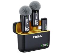 OSA Micro Cravate pour téléphone avec étui de Chargement et émetteur Affichage numérique - Lot de 2, pour téléphone de Type C, Enregistrement, Enregistrement vidéo Professionnel(USB C)