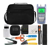 Osairous 16pcs/kit Outils à Fibre FTTH avec Photomètre Fibre Optique, Cliveuse Fibre Optique AUA-60S, Localisateur visuel de défauts 10 km