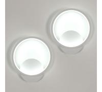 Osairous 2 Pièces Applique Murale Intérieure, 12W 1350LM 6500K Blanc Ø20cm | Ronde Lampe Murales Moderne, Aluminium Luminaire Murale pour Chambre Salon Salle de Bain Escalier