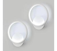 Osairous 2 Pièces Applique Murale Intérieure, 12W 1350LM Ronde Lampe Murales Moderne, Lumière Blanche Froide 6500K Aluminium Luminaire Murale pour Chambre Salon Salle de Bain Escalier, Blanc, Ø20cm