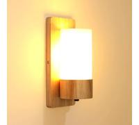 Osairous Applique Murale Interieur E27 LED applique murale Créativité applique murale bois Convient pour chambre à coucher, couloir, escalier，Non ampoule (28 * 12 * 12 cm)