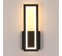 Osairous Applique Murale Intérieure LED, 16W 2000LM Lampe Murale Noir Moderne Acrylique, Luminaire Mural 3000K Blanc Chaud pour Chambre, Salon, Couloir, Escalier, 32CM