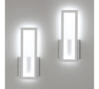 Osairous Applique Murale Intérieure LED, 2 Pièces 16W 1800LM Moderne Acrylique Lampe Murale Blanc, Luminaire LED Lumière Blanche 6500K pour Chambre, Salon, Couloir, Escalier, 32CM