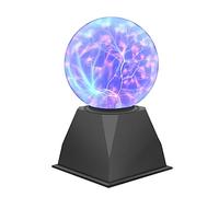 Osairous Boule de Plasma, Lampe Plasma Magique 4 Pouces, Lumière de Plasma Sphère Sensible au Toucher et au Son pour Cadeaux, Décorations, Physique Jouets (Bleu)