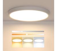 Osairous Lampe de plafond réglable, diamètre 30 cm 24 W Plafonnier LED pour chambre IP44, 3 000 K-6 500 K 2 160 lm Pour cuisine, chambre, couloir, salle de bain, salon
