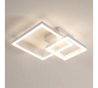 Osairous Plafonnier LED, 36W 4050LM Luminaire Plafonnier Moderne Acrylique Carré, Blanc, Lampe de Plafond Lumière Neutre 4500K Aluminium pour Chambre, Cuisine, Salle à Manger, Blanc, 52CM