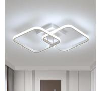 Osairous Plafonnier LED Carré Design, 42W Luminaire Plafonnier Salon Moderne 4700LM, Lampe de Plafond Chambre Blanc Acrylique pour Cuisine Salle à Manger, Lumière Blanche 6500K, 64CM