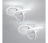 Osairous Plafonnier LED Moderne 2 Pièces, 22W 2475LM Lampe de Plafond Chambre, Luminaire Plafonnier LED Blanc Cuisine en Aluminium pour Balcon Salon Couloir, Blanc Froid 6500K, Dia 25cm