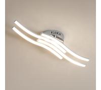 Osairous Plafonnier LED Moderne, 24W 2300LM Lampe de Plafond en Acrylique, Luminaire Plafonnier Design Vague pour Salon Salle de Bain Cuisine Chambre Couloir,53CM