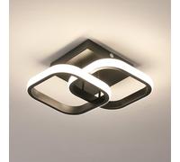 Osairous Plafonnier LED Moderne Carré, Lampe de Plafond Chambre Noir 2137LM, Luminaire Plafonnier 29CM en Acrylique, Lumière Naturelle 4500K, pour Salon Cuisine Couloir
