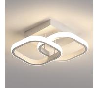 Osairous Plafonnier LED Moderne, Lampe de Plafond LED en Acrylique 2137LM, Luminaire Plafonnier Chambre Carré Blanc pour Salon Cuisine Couloir, Lumière Naturelle 4500K, 29CM