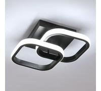 Osairous Plafonnier LED Moderne Noir, 22W Plafonnier Chambre LED en Acrylique 2550LM, Luminaire Plafonnier Carré pour Chambre Salon Cuisine Couloir, Blanc Froid 6500K, 29CM