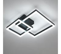 Osairous Plafonnier LED Salon, 36W 4050LM Luminaire Plafonnier Moderne Aluminium Carré, Lampe de Plafond Lumière Blanche 6500K Aluminium pour Chambre, Cuisine,Salle à Manger, Noir, 52CM