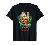 Osaka Cat Skull Octopus Takoyaki Art Japonais City Art T-Shirt Graphique avec Valeur