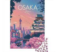 Osaka Cityscape with Castle and Tower Noël Adulte Puzzle en Bois | Pour une activité plus longue autour de la table : ce puzzle adulte 1000 pièces peut se faire seul ou se partager.