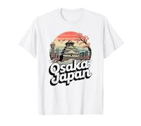 Osaka Japan Sunset Vintage Art Souvenir de Fleurs de Cerisier T-Shirt