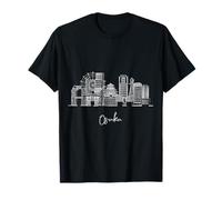 Osaka Japon Skyline Asie Voyage Souvenirs Blanc Paysage urbain T-Shirt
