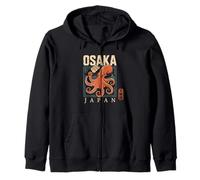 Osaka Japon Takoyaki Octopus Foodie Retro Kanji Souvenir Sweat à Capuche