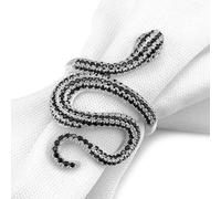 OSALAD 925 Silver Snake Anneaux Couple Anneaux pour Femmes Punk Serpent Animal Bijoux CZ Zircons Pavé Cadeau