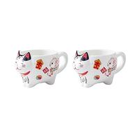 OSALAD Japonais Lucky Cat Cat Porcelaine Tea Ensemble Creative Maneki Neko Tasse À Thé en Céramique avec Passoire Belle Tasse De Théière De Chat Plutus