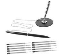OSALADI 1 Ensemble Stylo à Signature Multi avec Chaîne et Base Rotative pour Bureau de Recharges Accessoire Élégant pour Entreprise et Banque Couleur Aléatoire