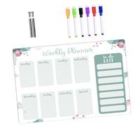 OSALADI 1 Ensemble Tableau Mémo Transparent Acrylique Effaçable pour Bureau Planificateur de Bureau avec Poussoirs et Marqueurs