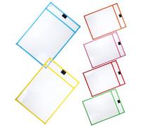 OSALADI 1 Jeu Lot De Pochettes Transparentes Effaçables À Sec Protège Documents Lisse Et Réutilisable Pour Bureau École Et Maison Protection Claire Et Couleur 6 Pièces