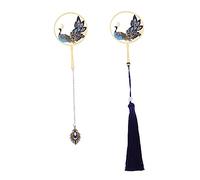 OSALADI 1 Jeu Marque Page Métallique Creux Forme De Avec Pendentif Chaîne Et Pompon Lot De Décoration Artistique Pour Lecteurs Et Étudiants Élégant Et Culturel 2 Pièces