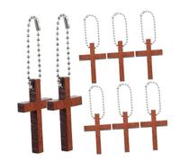 OSALADI 1 Jeu Pendentif Porte-clés En Bois Pivot Vide Stylo Rétractable Bracelets Entrée Breloques Croix Pour La Décoration Charmes De Bijoux En Bois Mini Pendentifs Croix Brown 20 Pièces