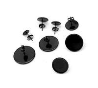 OSALADI 10 pièces Bases Clous Oreilles Acier Inoxydable Noir pour Création de Bijoux DIY Accessoires de Fabrication avec Bouchons Oreilles