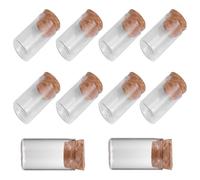 OSALADI 10 Pièces Bouteilles Souhaits Verre Transparent avec Bouchon Liège Lot de Petites Fioles Décoratives pour Cordyceps Rangement Messages et Petits Objets pour Cadeau et Décoration