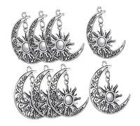 OSALADI 10 pièces Lot de Pendentifs Lune et Soleil Alliage Vintage Charms Polyvalents pour Bracelets Colliers et Bijoux DIY et Durables Accessoires Style pour Artisanales