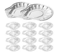 OSALADI 100 Barquettes en Aluminium pour Coquilles D'huîtres, 10 Cm, Plats Jetables Résistants, pour Barbecue et Cuisson au Four, Service Pratique pour Fruits de Mer et Apéritifs Raffinés