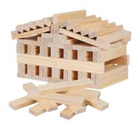 OSALADI 100 Bâtonnets en Bois Naturel pour Loisirs Créatifs Blocs de Construction en Bois Massif 100 Pièces Jouets Montessori pour Garçon et Filles et Activités Manuelles Éducatives
