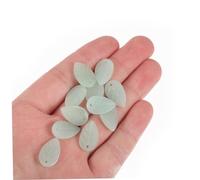 OSALADI 100 Pièces Pétales de verre feuilles en épingle à cheveux forme coloré Pendentif Charmes nombre petit bijoux breloques feuille perles pour la fabrication de bijoux Un verre Vert