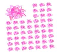 OSALADI 100 Pièces Ruban de Fleur de Traction d'étoile Tout Petit Grand Arc Ornements Dragees Mariage décoration arcs bouclés arcs pour PP Rose