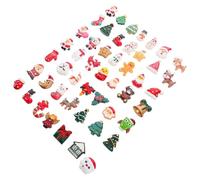 OSALADI 100 Pièces Tranches de Résine Noël Ambiance Noël Soi-même | Résine Plate Réutilisable, Surface Lisse, pour Coques, Albums, Paquet et Pochettes, Lot Assorti Style Aléatoire