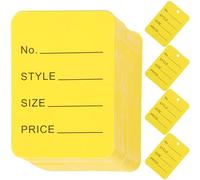 OSALADI 1000 Pièces étiquette de papier étiquette d'étiquette étiqueter porte-clés avec étiquettes petites étiquettes suspendues balises étiquetage Tags pour l'étiquetage Jaune