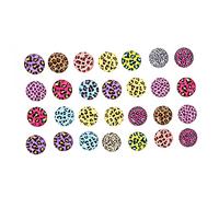 OSALADI 100Pièces Verre Cabochons DIY avec Motif Léopard pour Bracelets Colliers