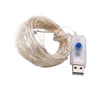OSALADI 10m Guirlande Lumineuse USB Décorative De Fête Fil Argenté Lumières Blanches pour Noël Intérieur Mur De Photos Chambre