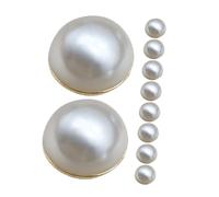 OSALADI 10pcs Poids pour Voile de Mariée Perles Artificielles Double Face en Alliage Magnétique pour Hijabs et Foulards, Maintien Ferme et Style Élégant Blanc