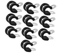OSALADI 10pièces Colliers De Serrage Acier Et Caoutchouc R-type Clips De Fixation Pour Tuyaux Et Câbles Résistants Corrosion