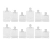 OSALADI 12 Paquet Souples Rechargeables de 30ml 50ml 100ml en Pet Pa Pe Embout Rabattable, Pochettes de Voyage Portables pour Trousse de Maquillage Compacte, Lot de 12