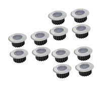 OSALADI 12 Pièces Lumières Enterrées Lampe Enterrée De Pelouse Menée Lumière De Chemin Solaire Spots Encastrables Au Sol Pour Le Jardin En Terre Acier Inoxydable Lumières Décoratives