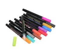 OSALADI 12 Pièces Marqueur à Double Trait Argenté, Pointe Fine | Finition Pailletée, Application Fluide, pour Calligraphie, Cartes et Coloriage, Plastique Souple