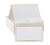 OSALADI 120 Pièces Cartes de Placement en Papier, Cartes de Table Pliables, Blanc, Faciles à Tenir Debout, pour Banquet et Dressage de Table